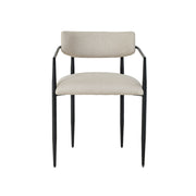 Forte Cream Linen Forged Iron Dining Chair