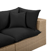 Cali 4-Piece Performance Fabric & Wicker Outdoor Sectional