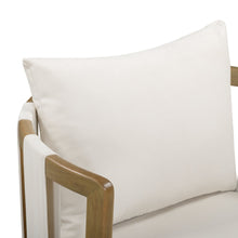 Paolo Cream Upcycled Basketweave Fabric Outdoor Accent Chair