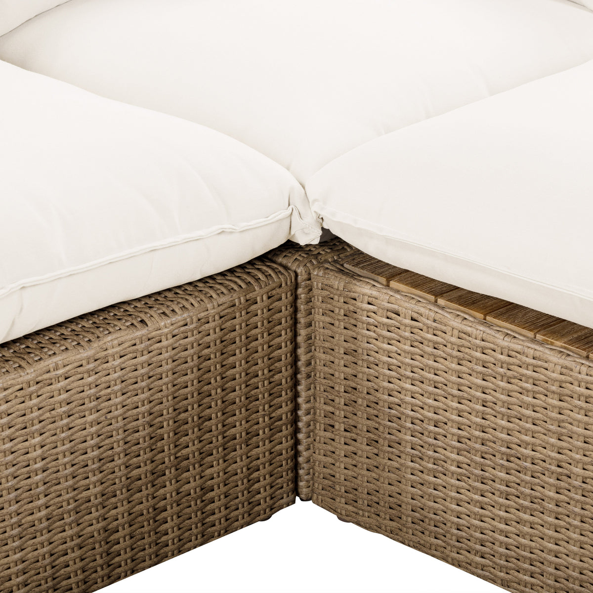 Cali 4-Piece Performance Fabric & Wicker Outdoor Sectional