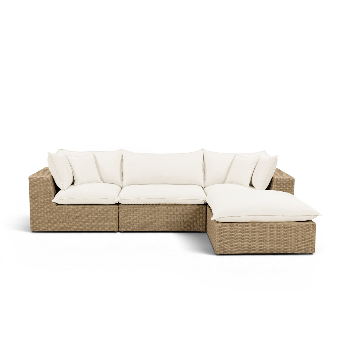 Cali 4-Piece Performance Fabric & Wicker Outdoor Sectional