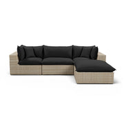 Cali 4-Piece Performance Fabric & Wicker Outdoor Sectional