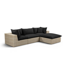 Cali 4-Piece Performance Fabric & Wicker Outdoor Sectional