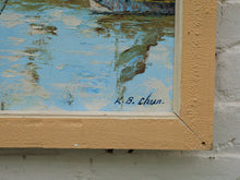Original vintage impressionist nautical painting by KB Chun