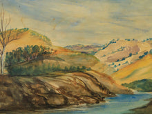 Vintage Watercolor Landscape Mid-20th Century