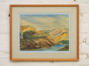 Vintage Watercolor Landscape Mid-20th Century
