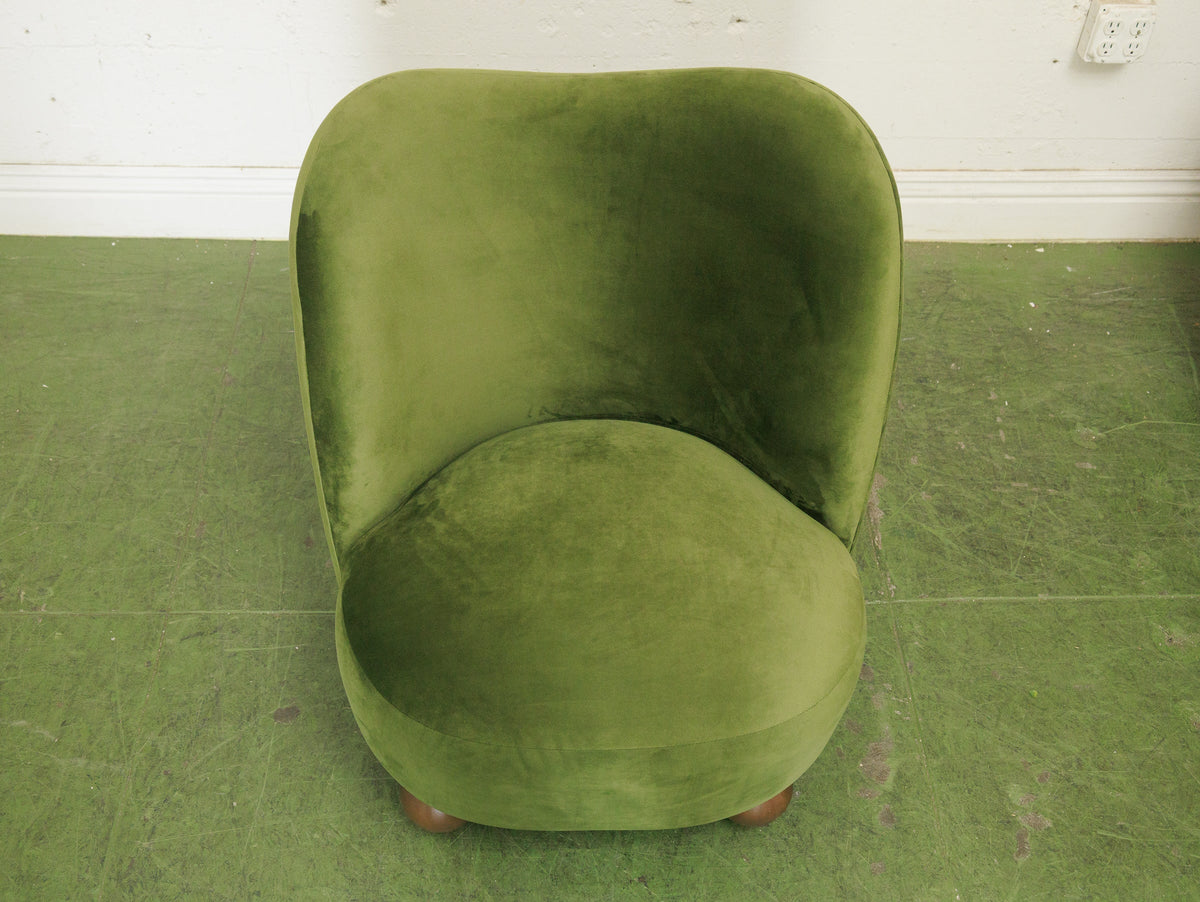 Tova Club Chair in Olive Green
