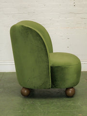 Tova Club Chair in Olive Green
